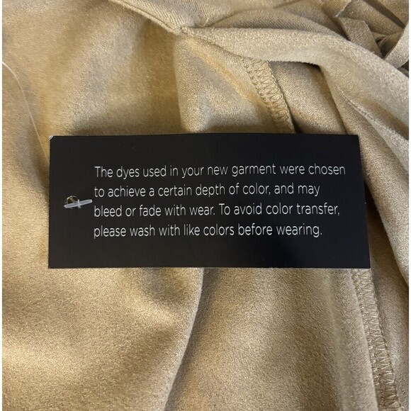 COLLEEN LOPEZ Faux Suede Fringe Open Jacket 1X Drape 3/4 Sleeve Tan Western - Picture 6 of 10